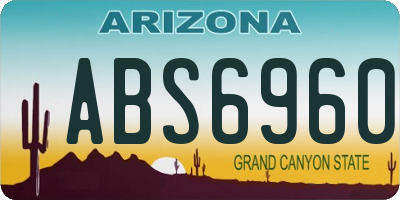AZ license plate ABS6960