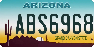 AZ license plate ABS6968