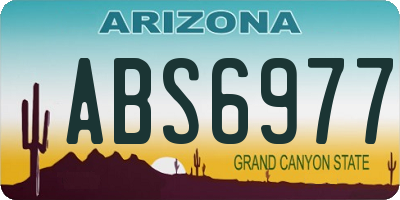 AZ license plate ABS6977