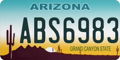 AZ license plate ABS6983