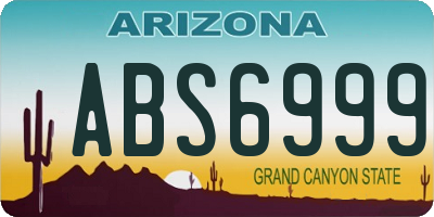 AZ license plate ABS6999