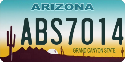 AZ license plate ABS7014