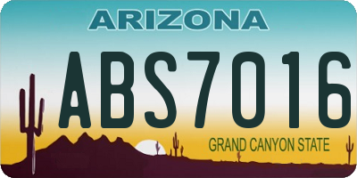 AZ license plate ABS7016