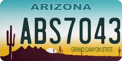 AZ license plate ABS7043