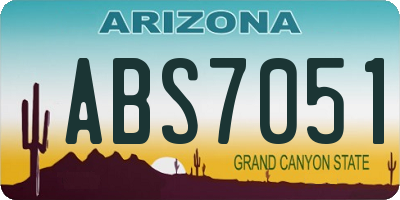 AZ license plate ABS7051