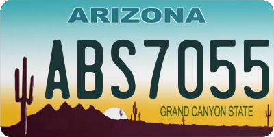 AZ license plate ABS7055