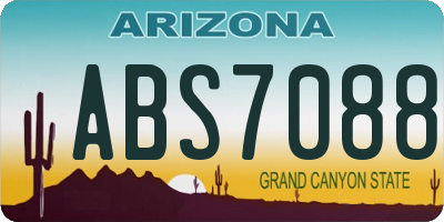 AZ license plate ABS7088