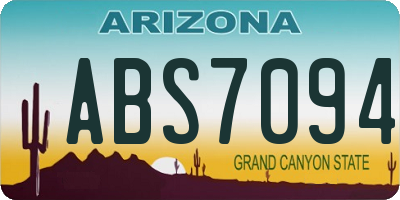 AZ license plate ABS7094