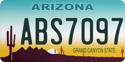 AZ license plate ABS7097