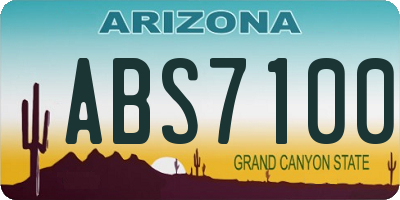 AZ license plate ABS7100
