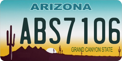AZ license plate ABS7106