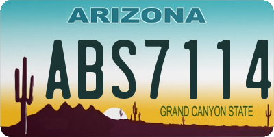 AZ license plate ABS7114