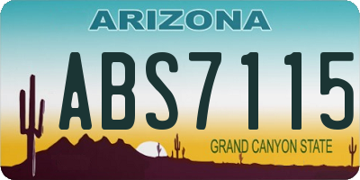 AZ license plate ABS7115