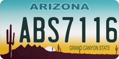 AZ license plate ABS7116
