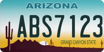 AZ license plate ABS7123