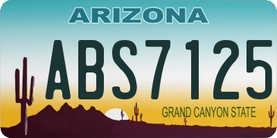 AZ license plate ABS7125