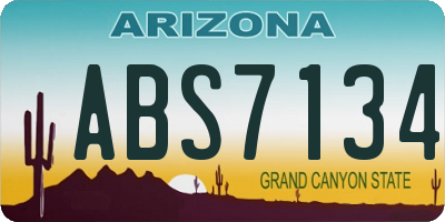 AZ license plate ABS7134