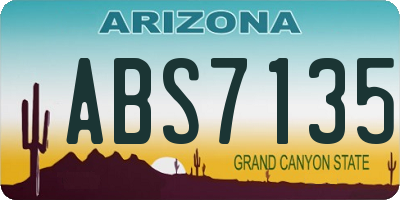 AZ license plate ABS7135