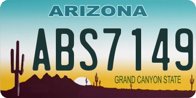 AZ license plate ABS7149