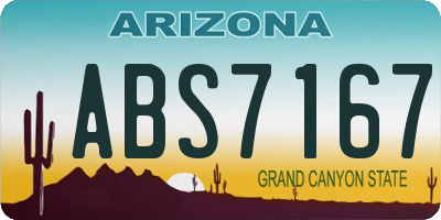 AZ license plate ABS7167