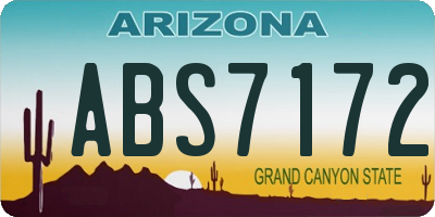 AZ license plate ABS7172