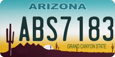 AZ license plate ABS7183