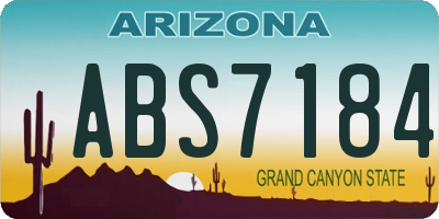 AZ license plate ABS7184