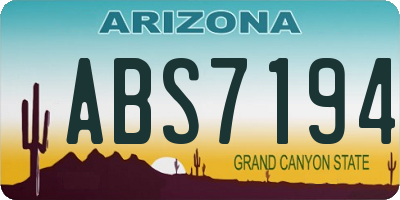 AZ license plate ABS7194