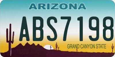 AZ license plate ABS7198