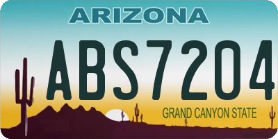 AZ license plate ABS7204