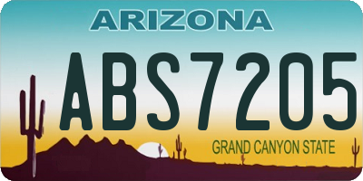AZ license plate ABS7205