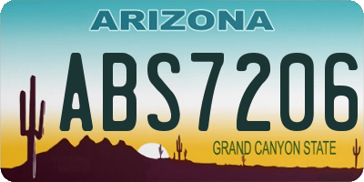 AZ license plate ABS7206