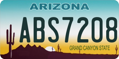 AZ license plate ABS7208