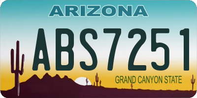 AZ license plate ABS7251