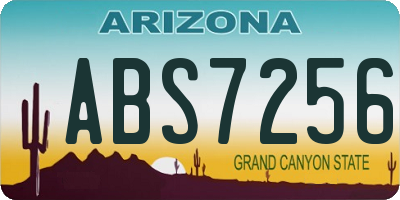 AZ license plate ABS7256