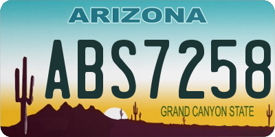 AZ license plate ABS7258