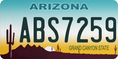 AZ license plate ABS7259