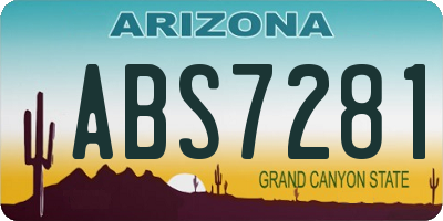 AZ license plate ABS7281