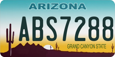 AZ license plate ABS7288