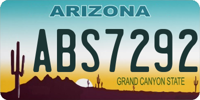 AZ license plate ABS7292