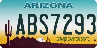 AZ license plate ABS7293