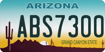 AZ license plate ABS7300