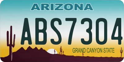 AZ license plate ABS7304