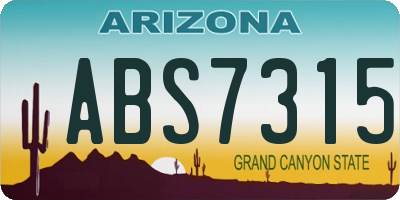 AZ license plate ABS7315