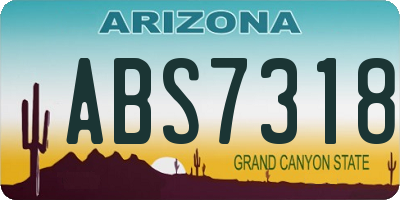 AZ license plate ABS7318