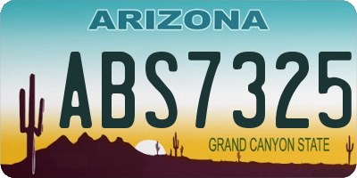AZ license plate ABS7325
