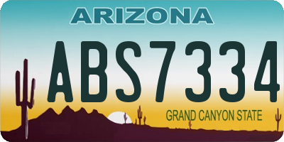 AZ license plate ABS7334