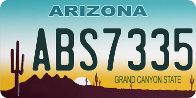 AZ license plate ABS7335