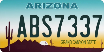 AZ license plate ABS7337
