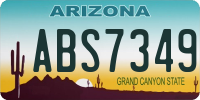 AZ license plate ABS7349